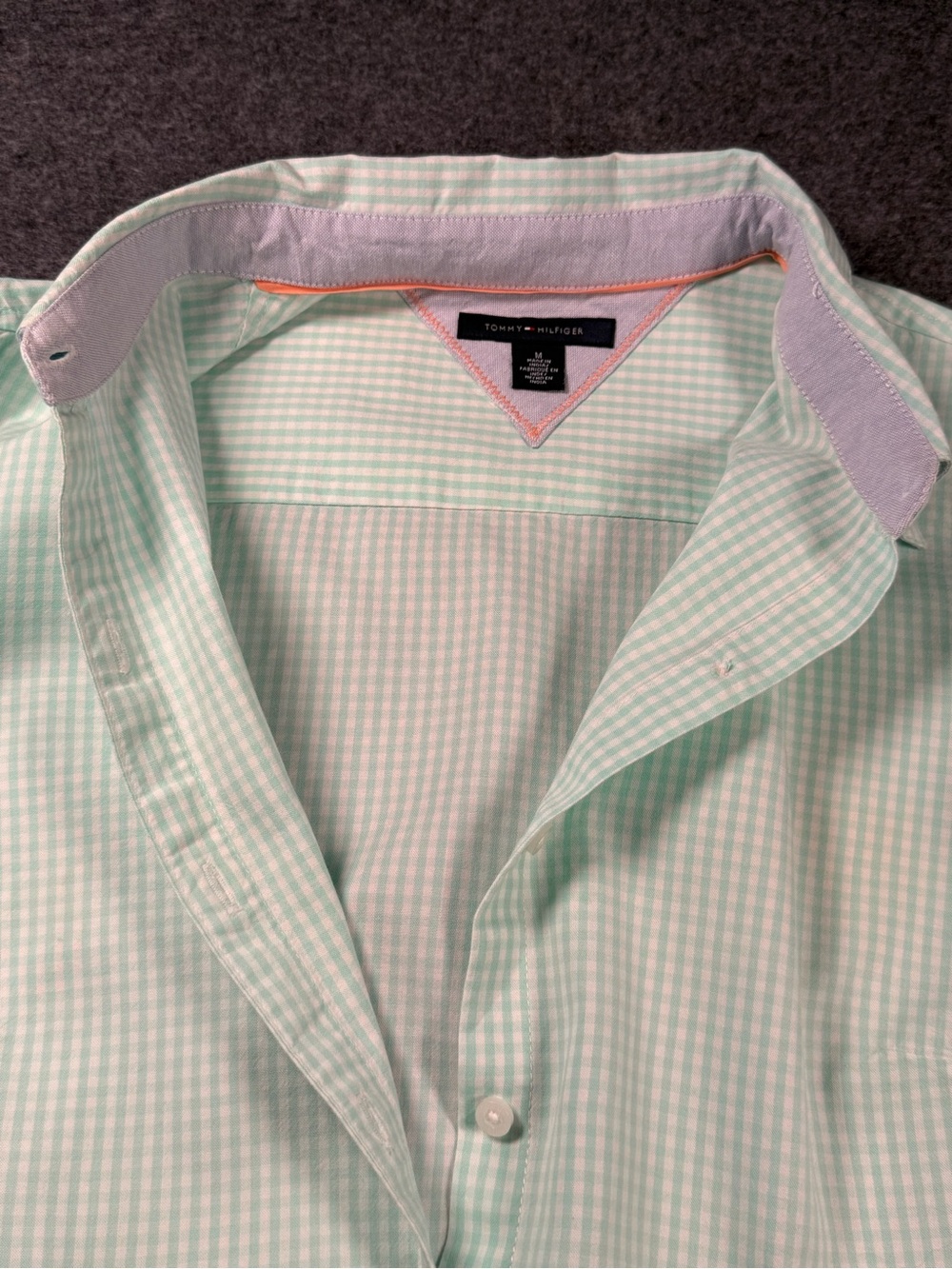 Tommy Hilfiger Mint Gingham Button Down Shirt Cotton Long Sleeve Women’s M - Picture 6 of 11